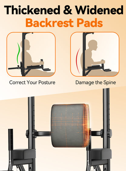 Backrest pads with text highlighting their benefits for posture correction and spine health.
