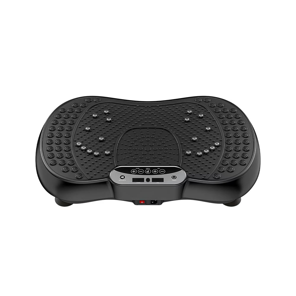 Black Elarvo Vibration Plate on a white background