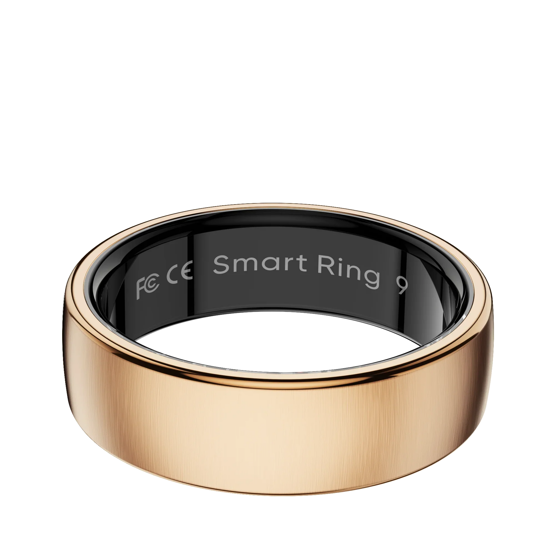 Gold Enviox Smart Ring with black interior on a white background