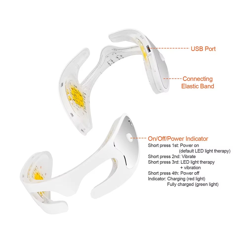 White Eyviola Eye Massager with USB port and control instructions on a white background
