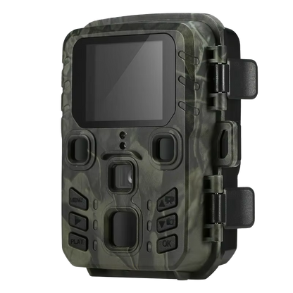 Camouflage-patterned FaunPeak Wildlife Camera on a white background