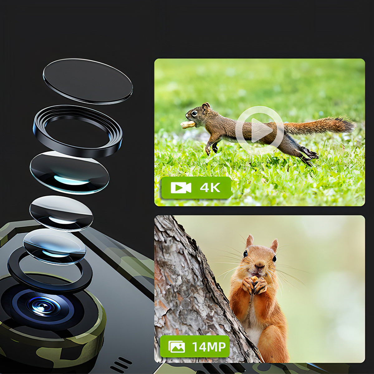 Fenzora Wildlife Camera 14 MP high resolution image sensor