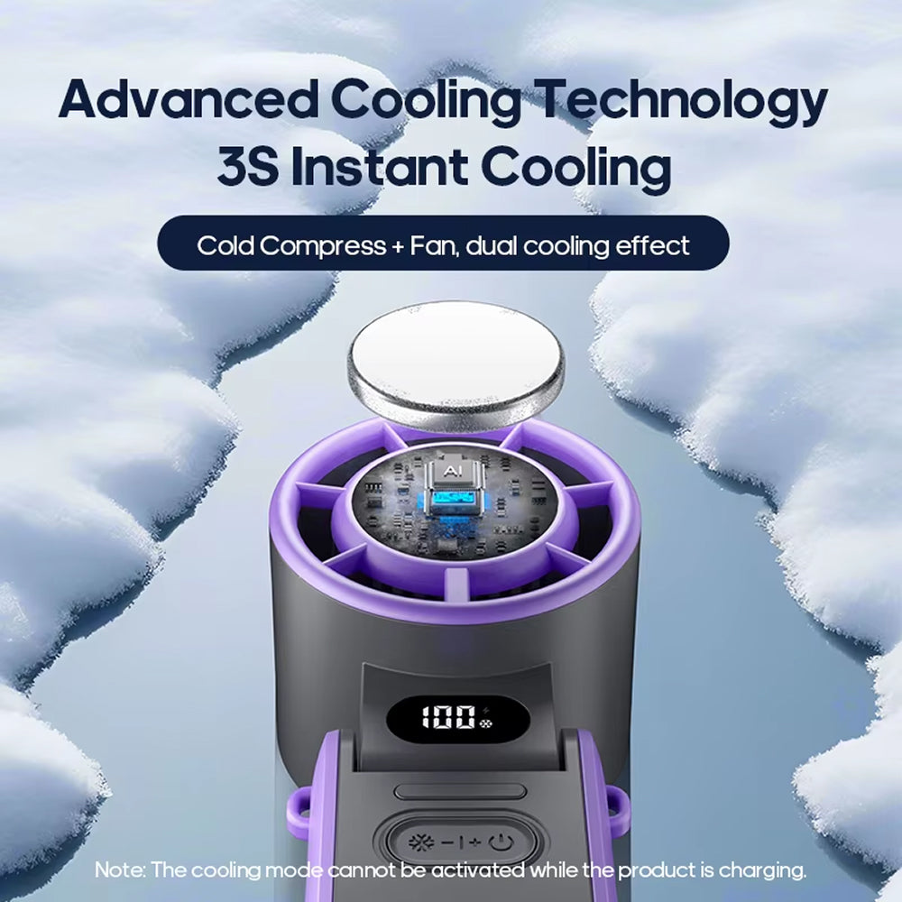 Advanced cooling technology device with snowflakes in the background