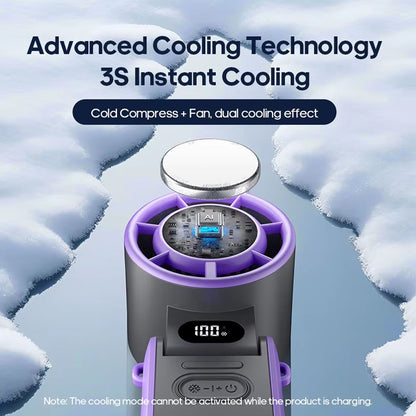 Advanced cooling technology device with snowflakes in the background