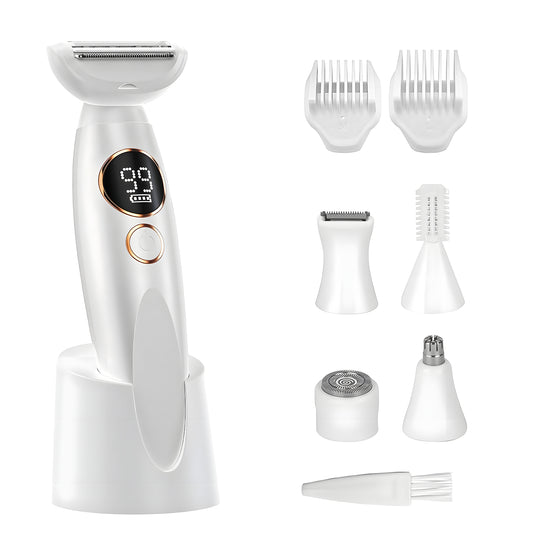 White Geekik Bikini Trimmer with attachments on a white background