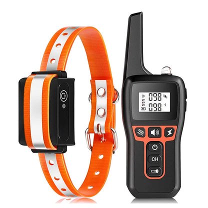 Orange GivaxMi Dog Training Collar with a black remote control on a white background, featuring the ROJECO brand.