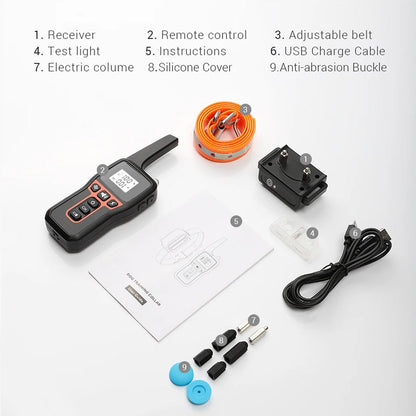 GivaxMi Dog Training Collar components on a white background with labels.