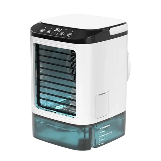 GlaciVyex Portable Air Cooler with a white and black design on a white background