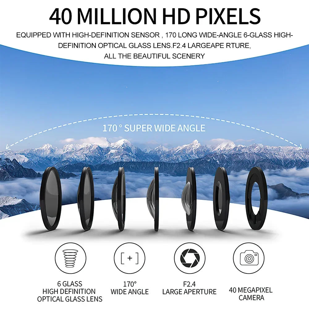 GripCylot Camera lens with specifications displayed against a mountainous landscape background