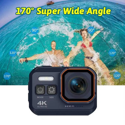 GripCylot Camera with 170-degree super wide angle lens, showing a couple in water.