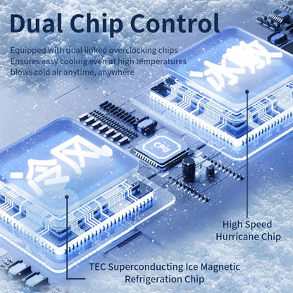 Diagram of electronic components with text about dual chip control and refrigeration technology.