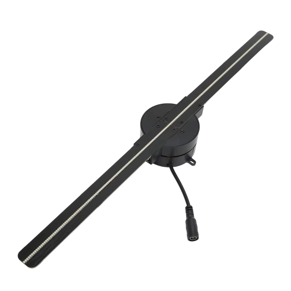 Black Holovoxy 3D Hologram with a long boom arm on a white background