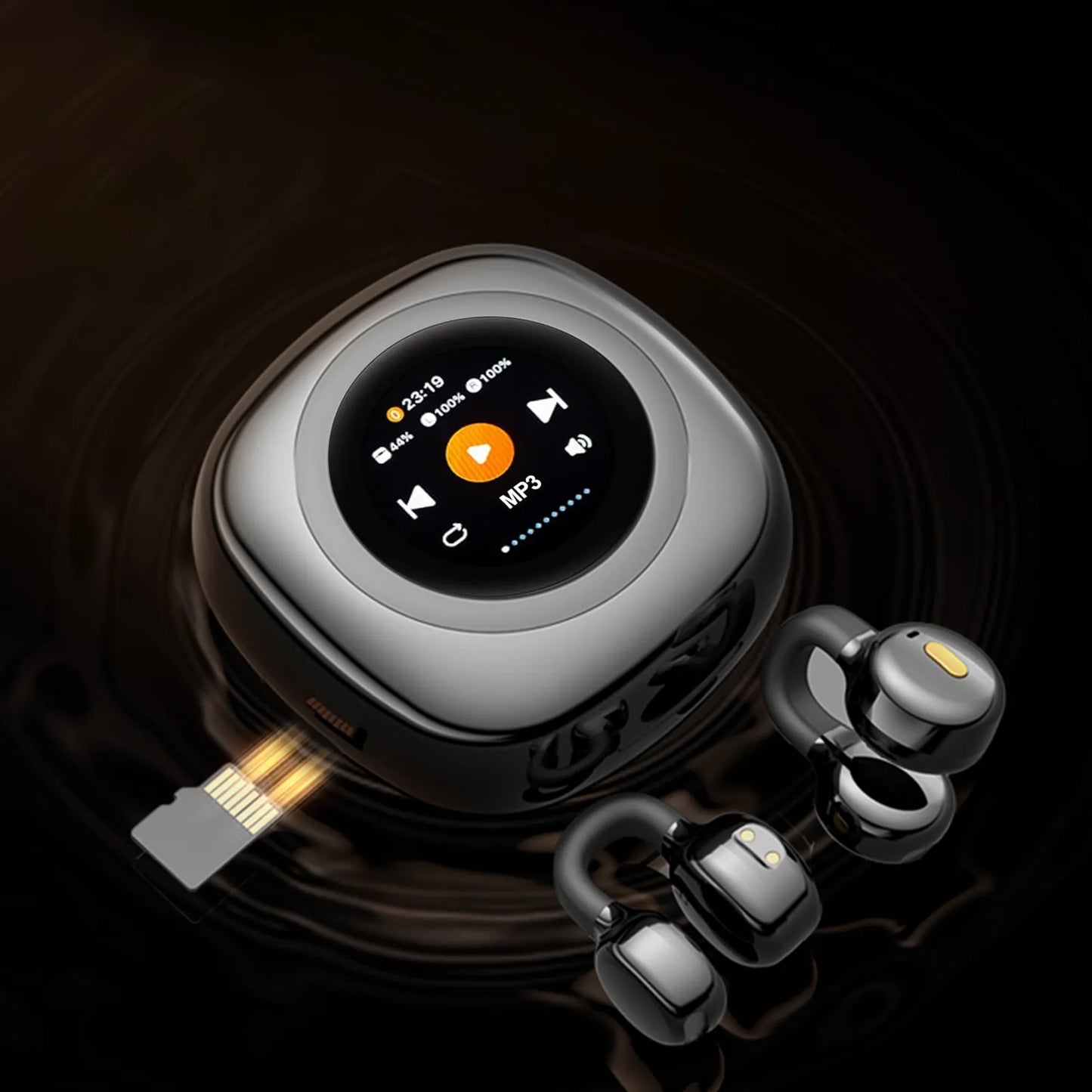 Ironis Clip-On Earphones MicroSD MP3 Playback