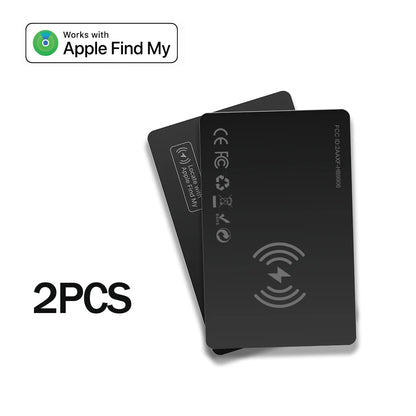 Two IziPock Wallet Tracker Cards  with Apple Find My logo on a white background