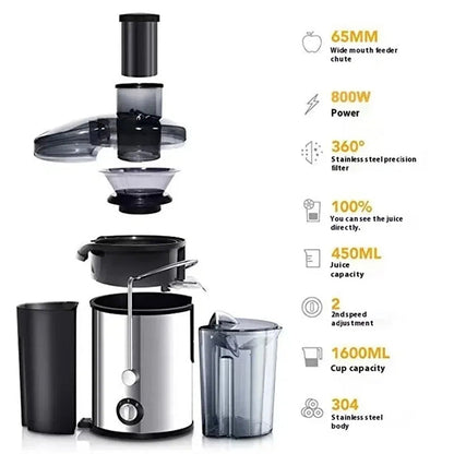 Juicilox Juicer Machine with features listed on a white background