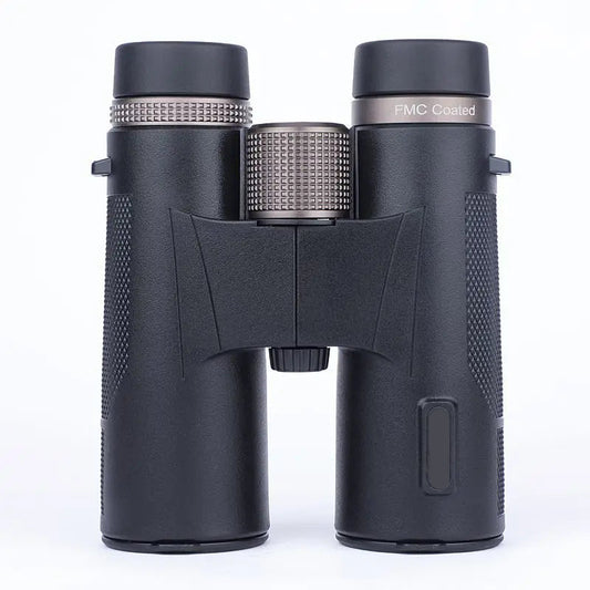 Black binoculars with 'FMC Coated' and Kaisio Sky X7 ED 12×50 Binoculars branding on a white background