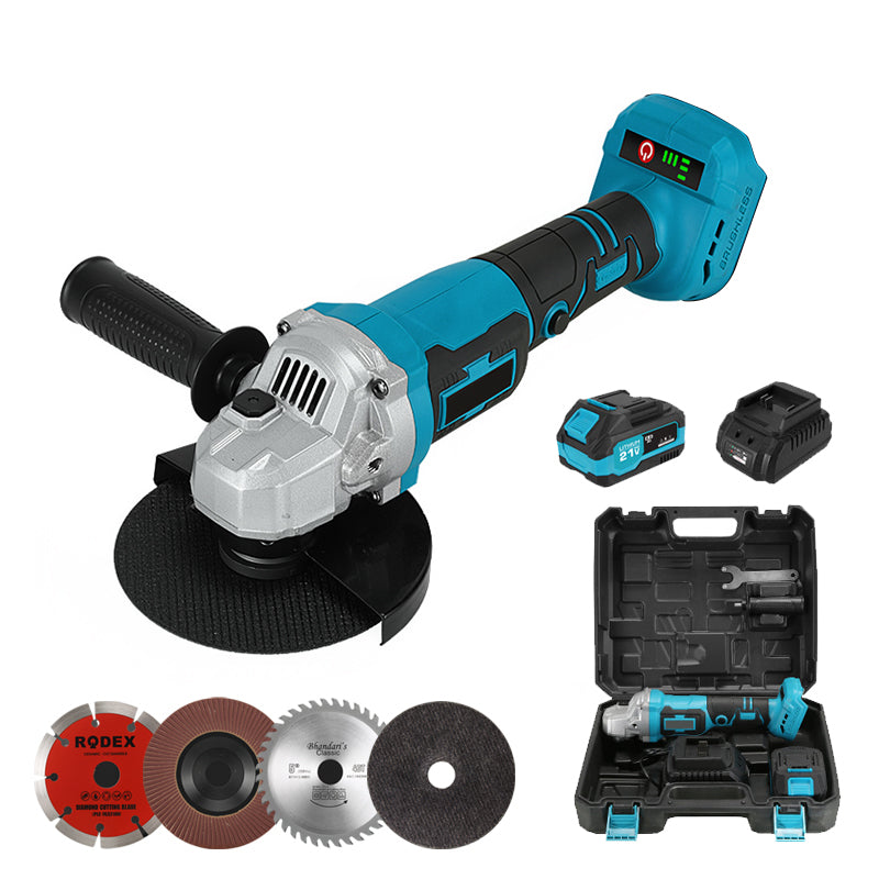 Kalvori Angle Grinder specification table image - complete technical specifications and included accessories