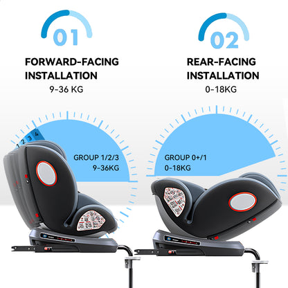 Kalvori Car Seat rear and forward-facing installation