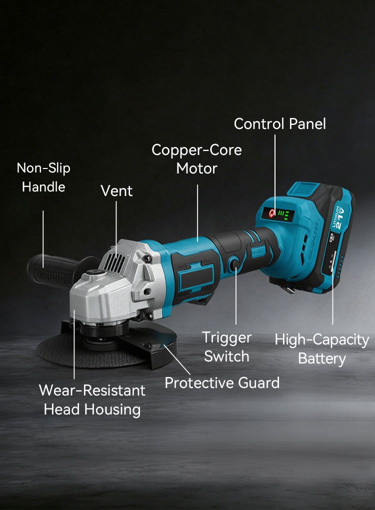 Kalvori Angle Grinder kit portrait - what is in the box wood blade metal disc stone disc flap disc