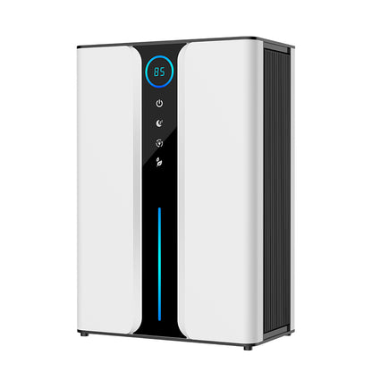 White Kalvori Dehumidifier with digital display on a white background