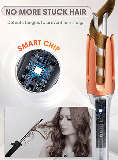 Kalvori Hair Curler with smart chip technology on a white background