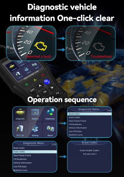 Kalvori OBD2 Scanner feature portrait - freeze frame data capture at fault code trigger moment