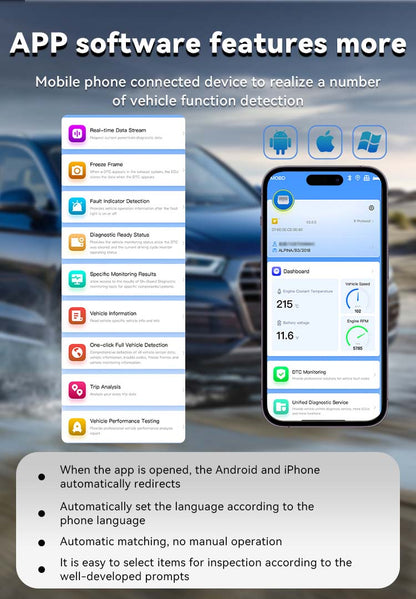 Kalvori OBD2 Scanner app portrait - custom dashboard personalised parameter display on phone