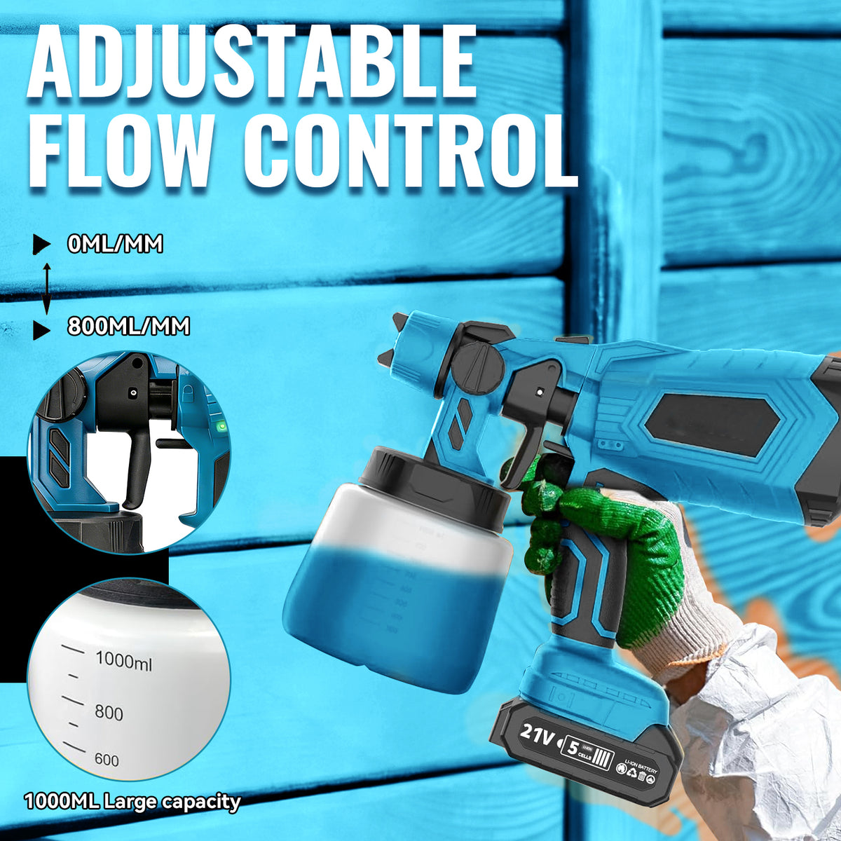 Kalvori Cordless Paint Sprayer spray width knob