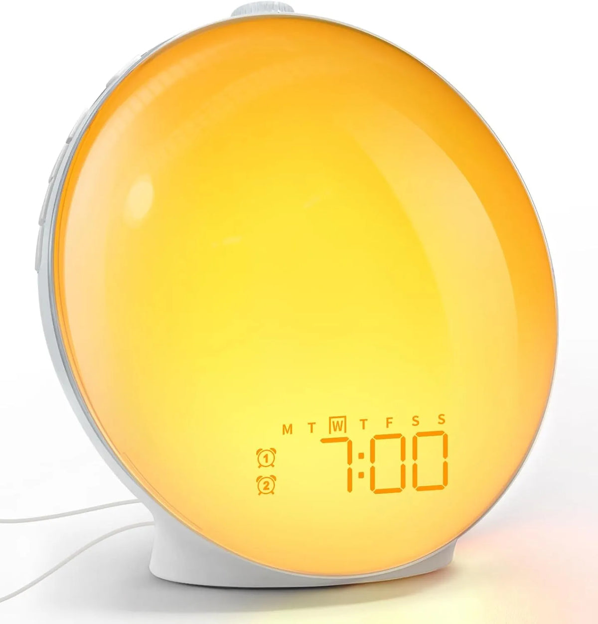 Kalvori Sunrise Alarm Clock with digital display on a white background