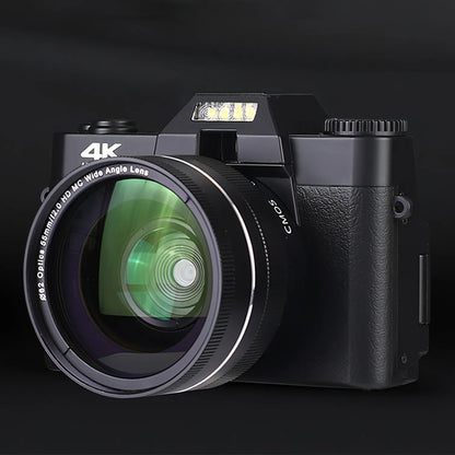 Keovy Digital Camera with a large lens on a black background