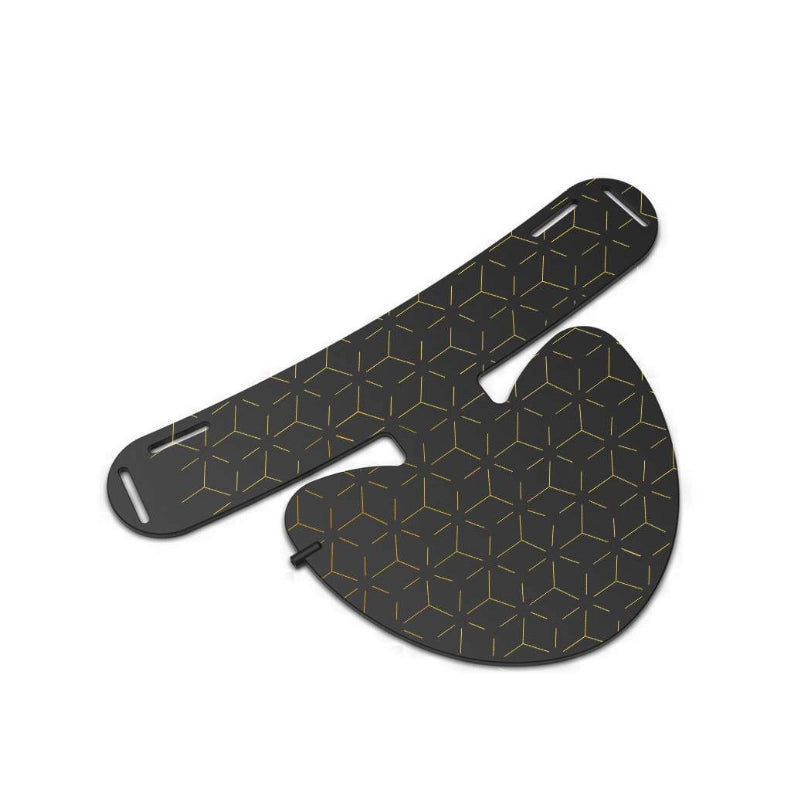 Black Keovy LED Face Mask with geometric pattern on a white background