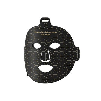 Black Keovy LED Face Mask with geometric pattern on a white background