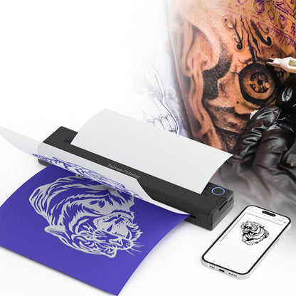 Keovy Tattoo Printer stencil machine with tattoo designs on a white background