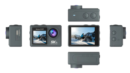 Keswo Action Cameraa with multiple views on a white background