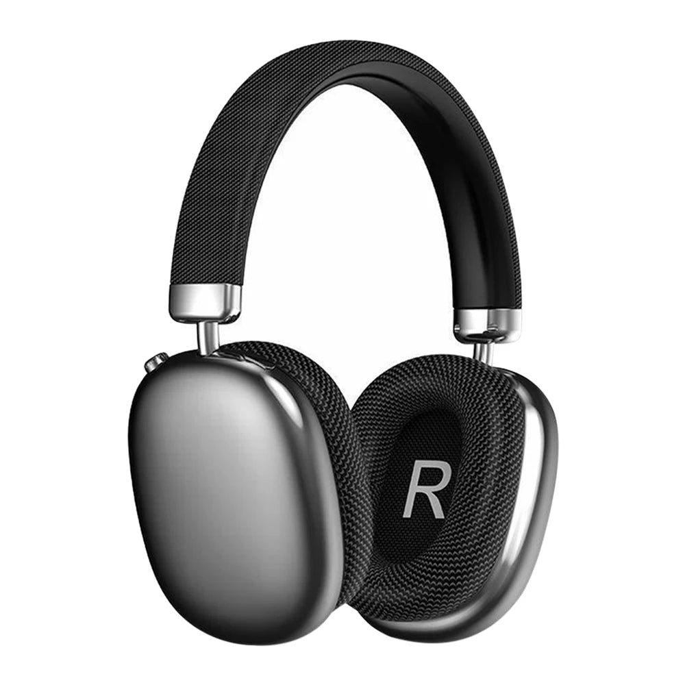 Black and silver Klynn Noise Cancelling Headphones on a white background