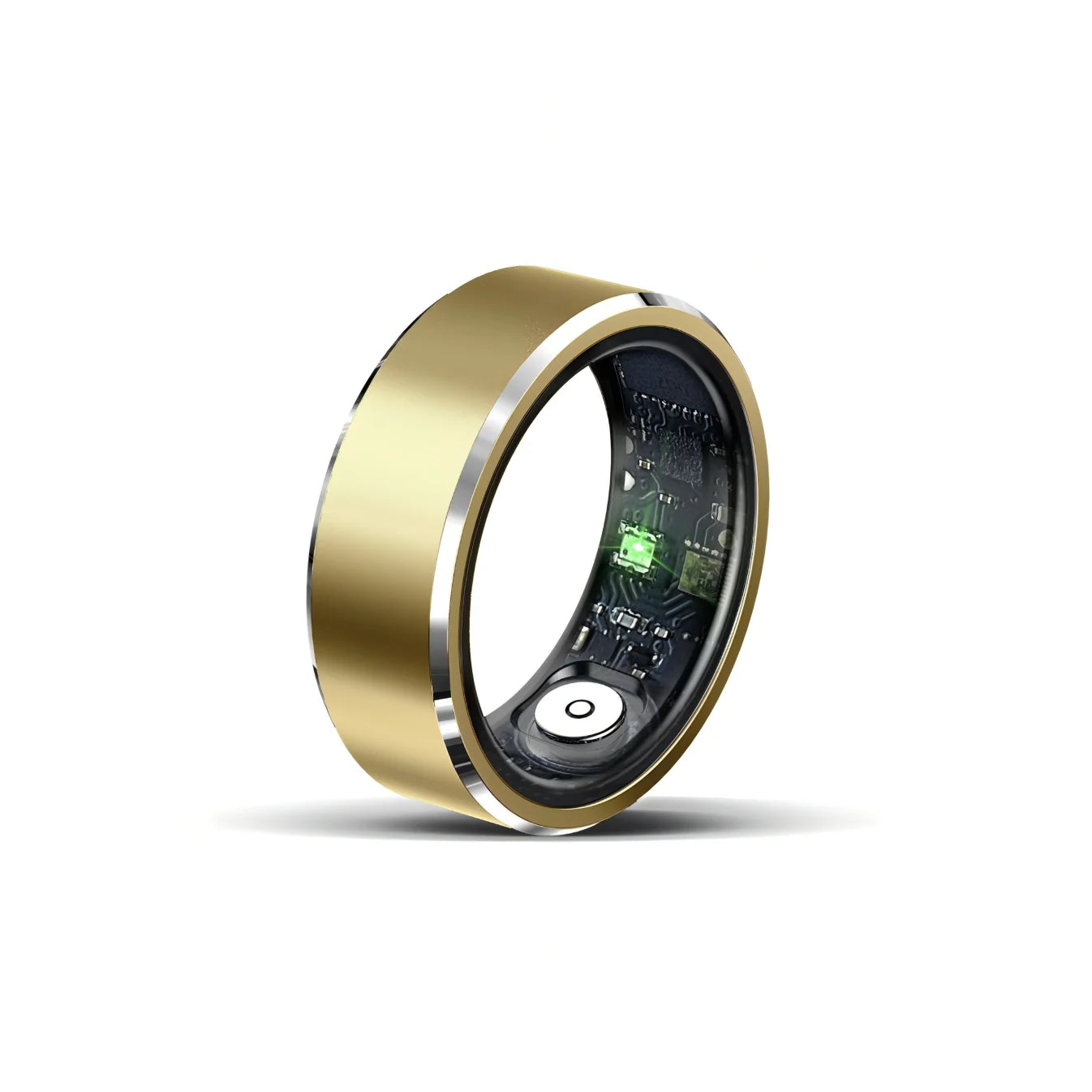 Korons Smart Ring with electronic components on a white background