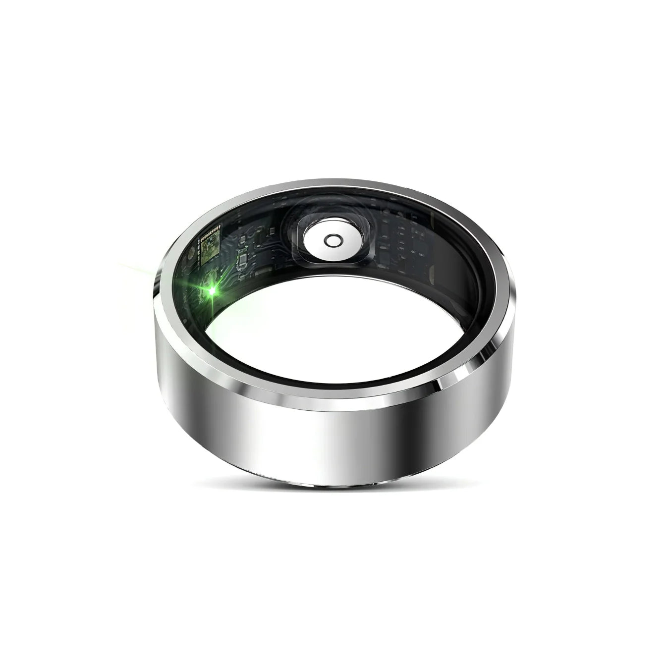 Korons Smart Ring with digital display on a white background