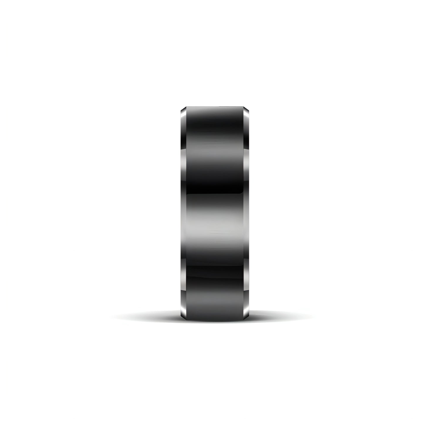 Black and silver Korons Smart Ring on a white background