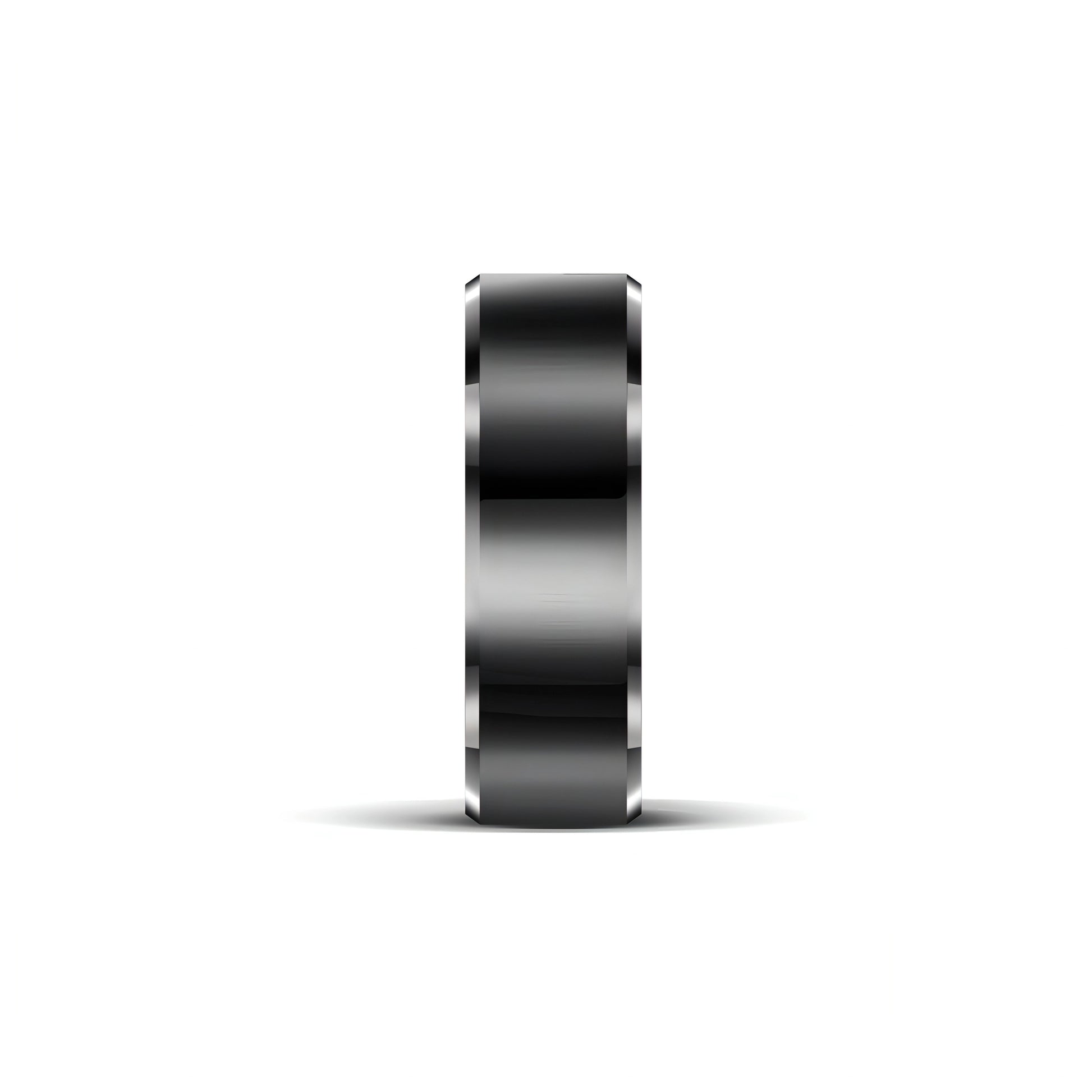 Black and silver Korons Smart Ring on a white background