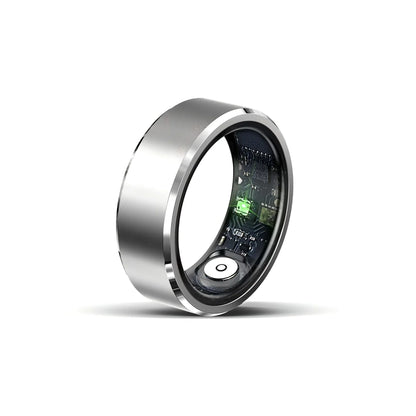 Korons Smart Ring with electronic components on a white background