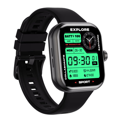 Lumenia Smartwatch with a green display on a white background