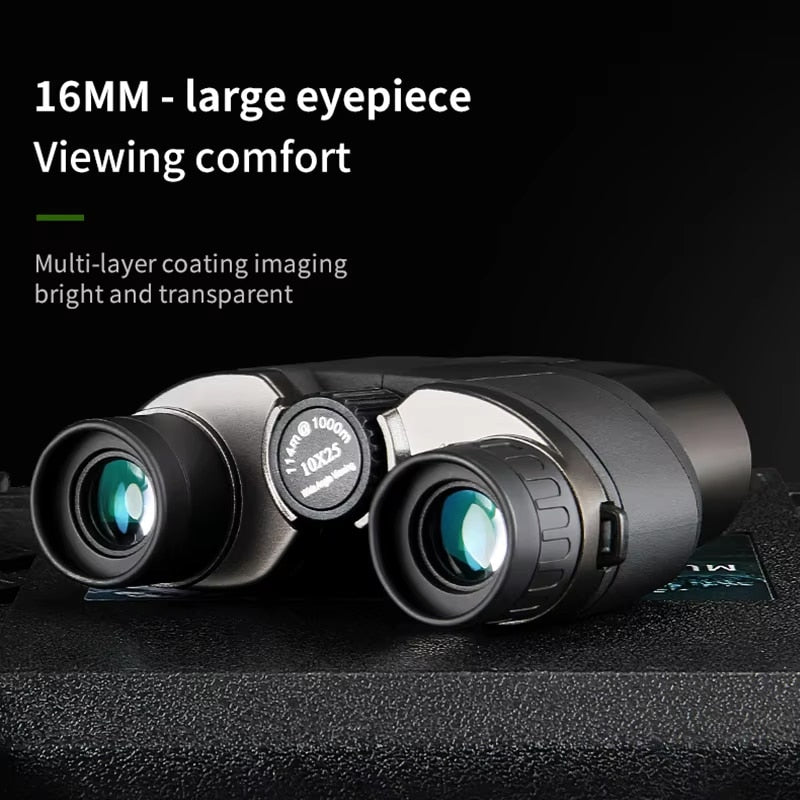 MikoSpek Binoculars with large eyepiece on a black background