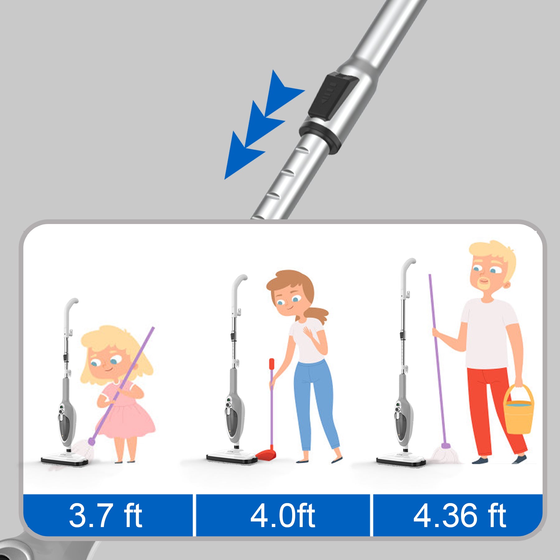 Mistivo Steam Mop adjustable height