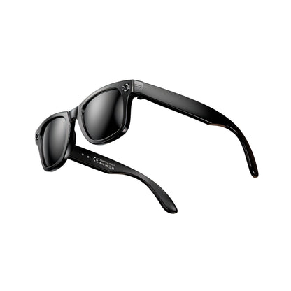Black Mizeel AI Smart Glasses with reflective lenses on a white background