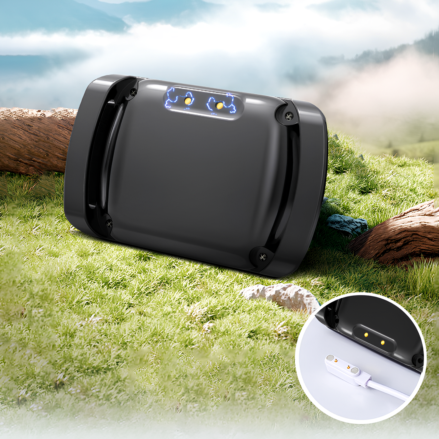 Moravon Dog GPS Tracker magnetic snap charging - auto-attach fast charge keeps tracker always ready