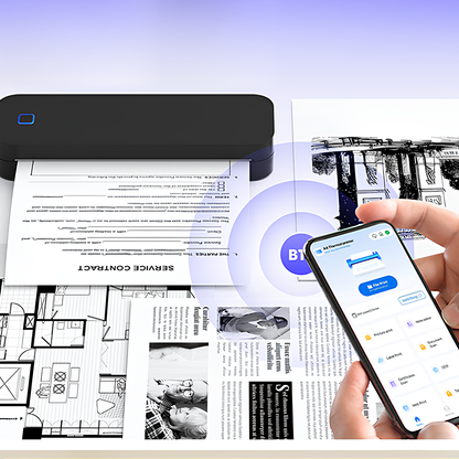 Moravon Portable Printer Bluetooth wireless - one-touch printing from phone no computer needed