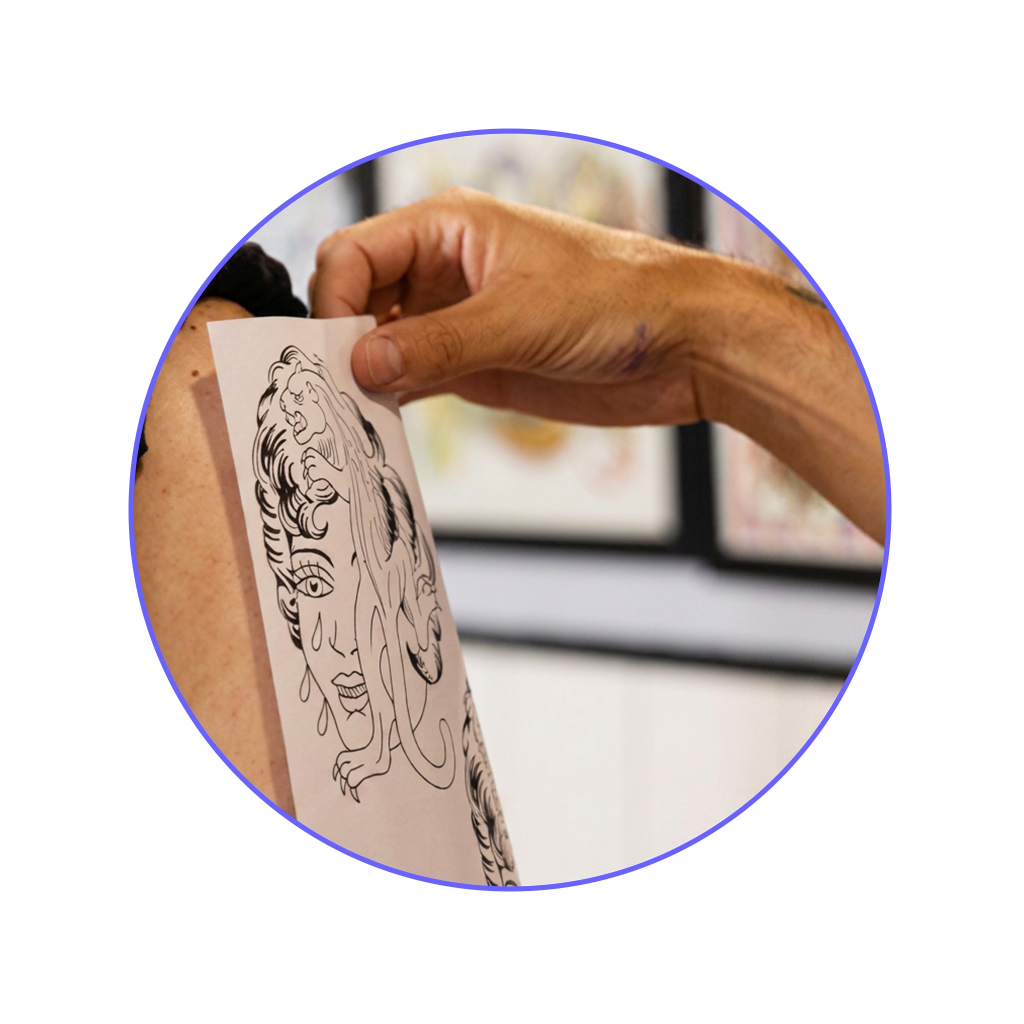 Moravon Portable Printer use case - tattoo precision stencils from digital artwork for placement