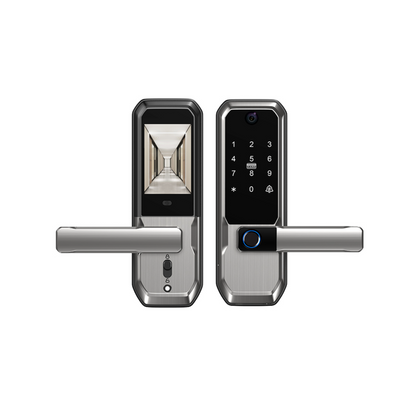 Moravon Smart Door Lock - product view 3 showing HD camera and full door-mounted installation