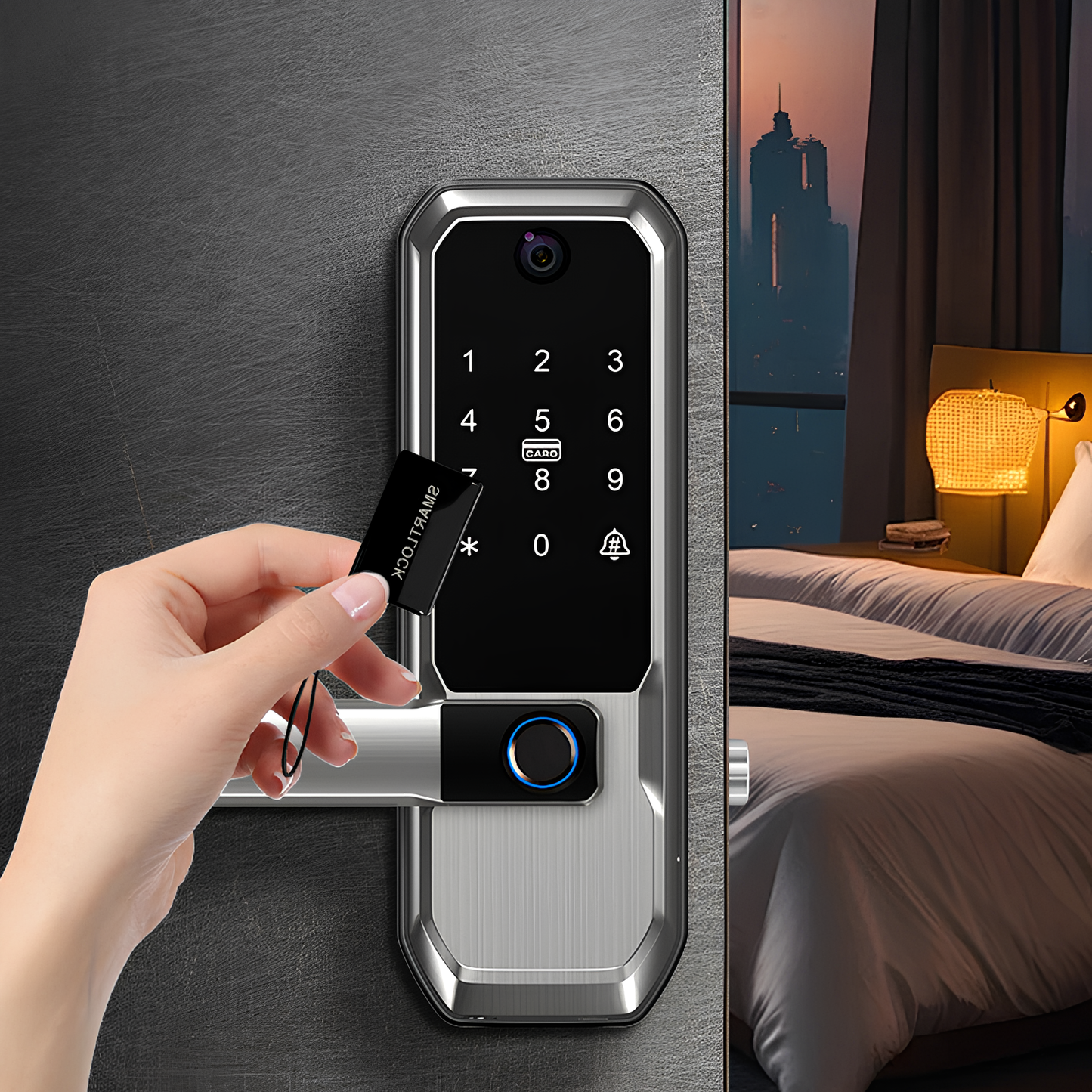 Moravon Smart Door Lock 6 smart access methods - fingerprint PIN card key app temporary password