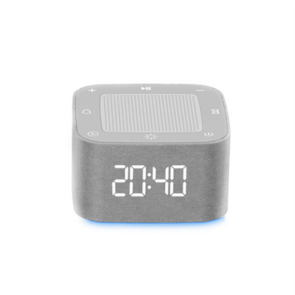Moravon White Noise Machine - main product view 32 non-looping sounds Bluetooth 7hr battery digital clock 214g